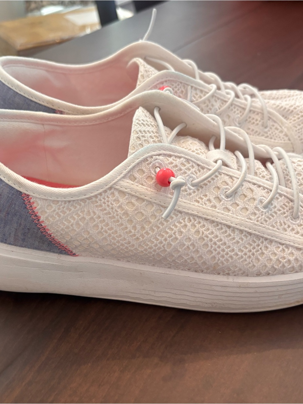Hey Dude Women's Cody with Crafted Mix Eyelet White with pink accents - Picture 2 of 10
